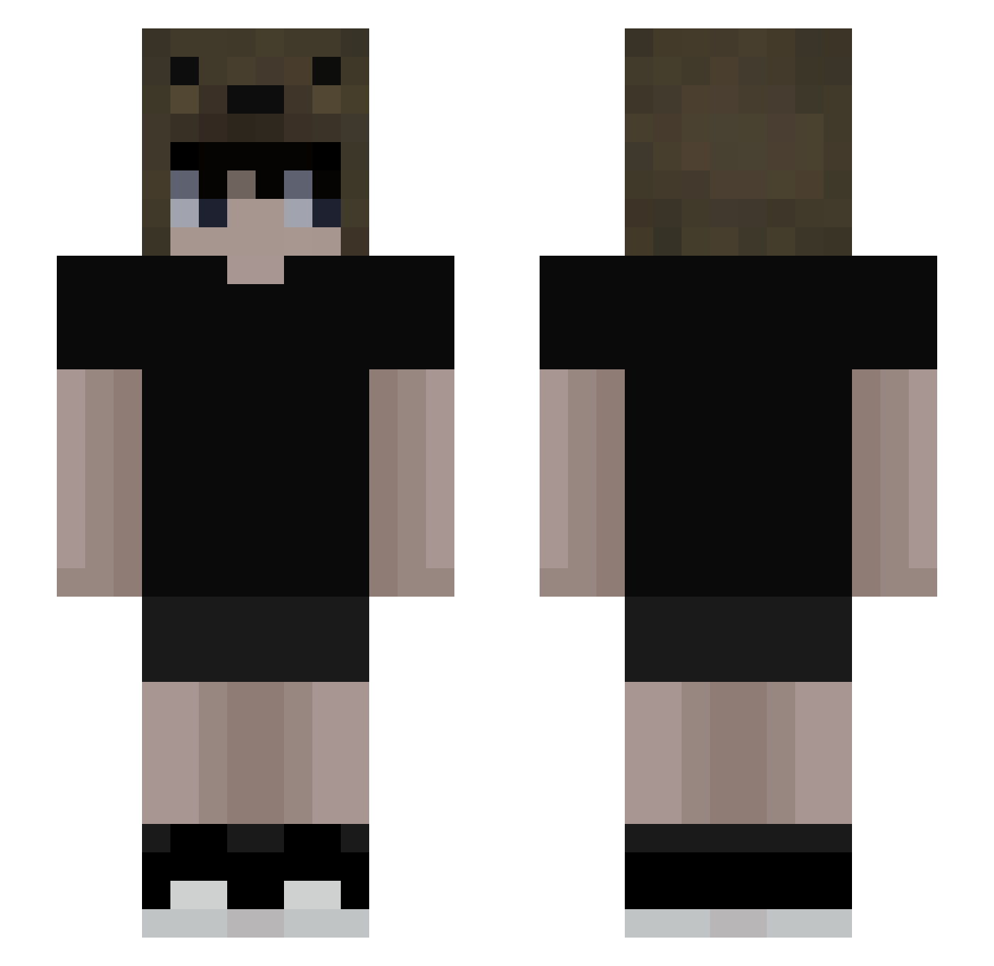 BaruuChan Minecraft skin, front and back view