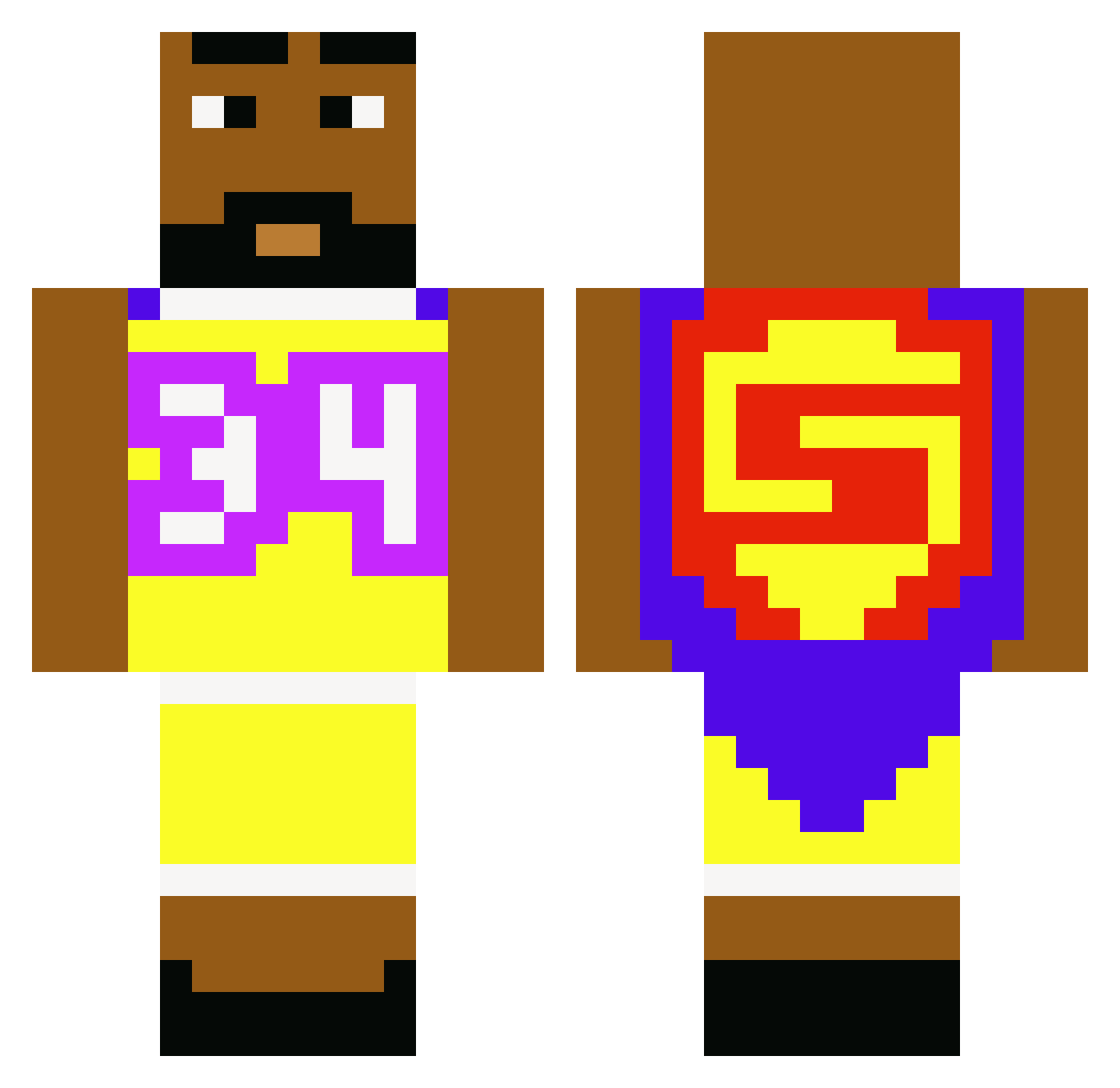zandaddy69 Minecraft skin, front and back view