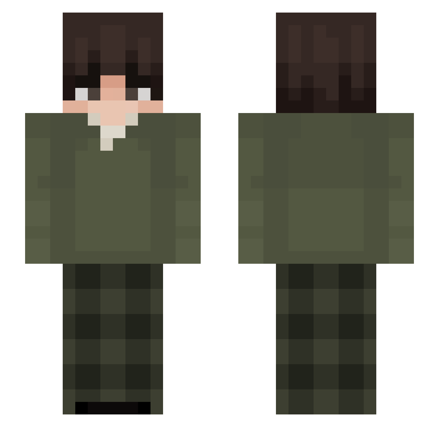 Hawthrne Minecraft skin, front and back view