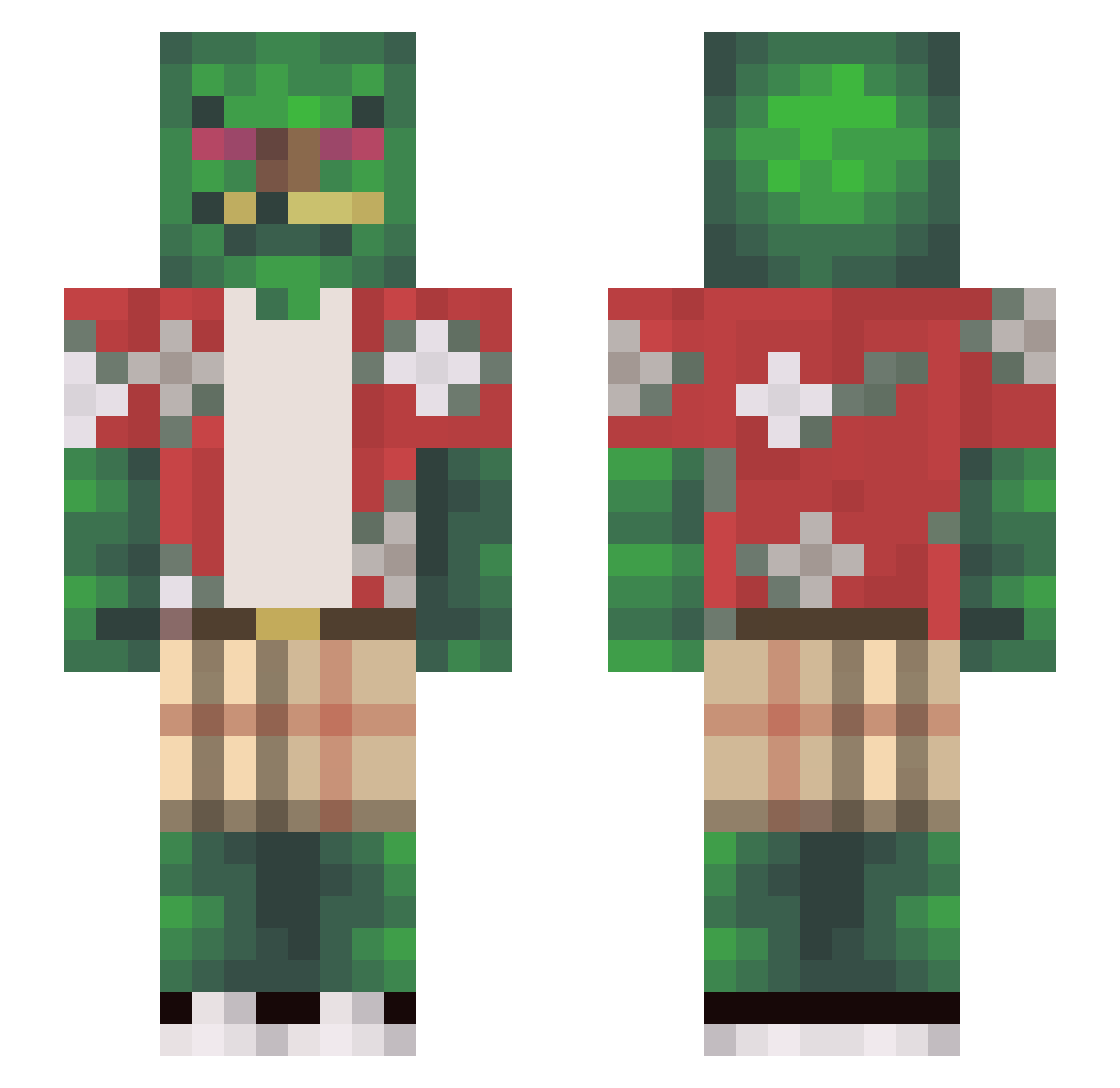 SwitU Minecraft skin, front and back view