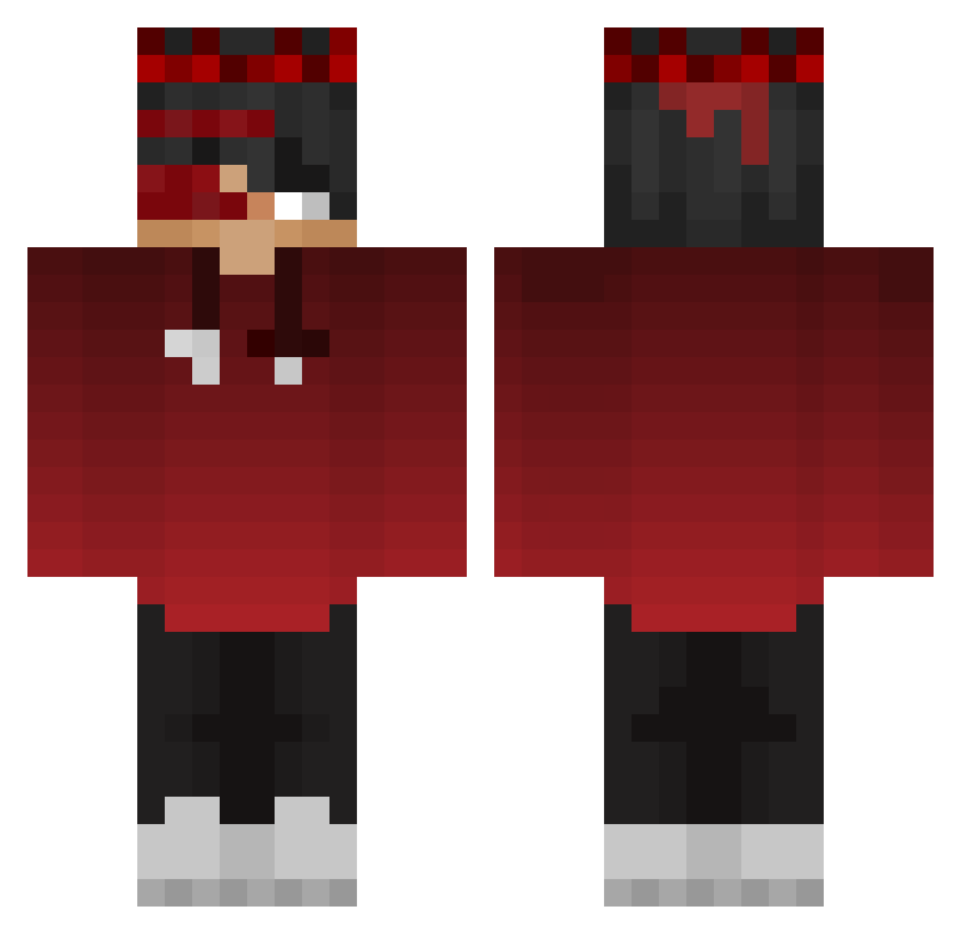 playerjoo Minecraft skin, front and back view
