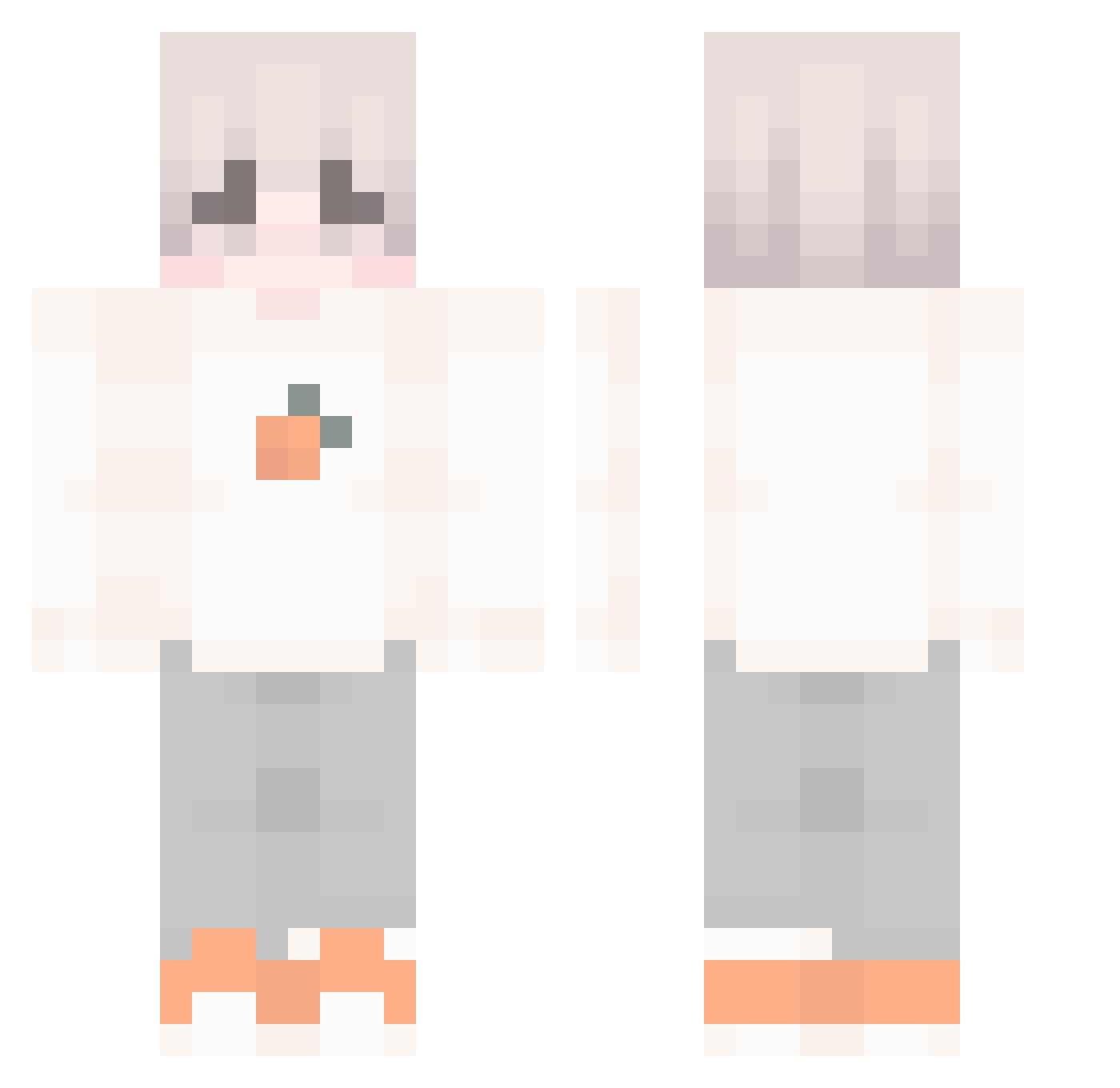 yakemao Minecraft skin, front and back view