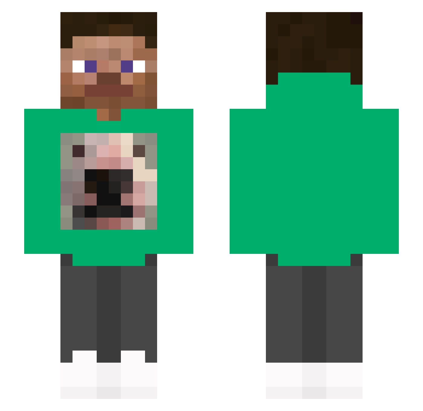 sodzi Minecraft skin, front and back view