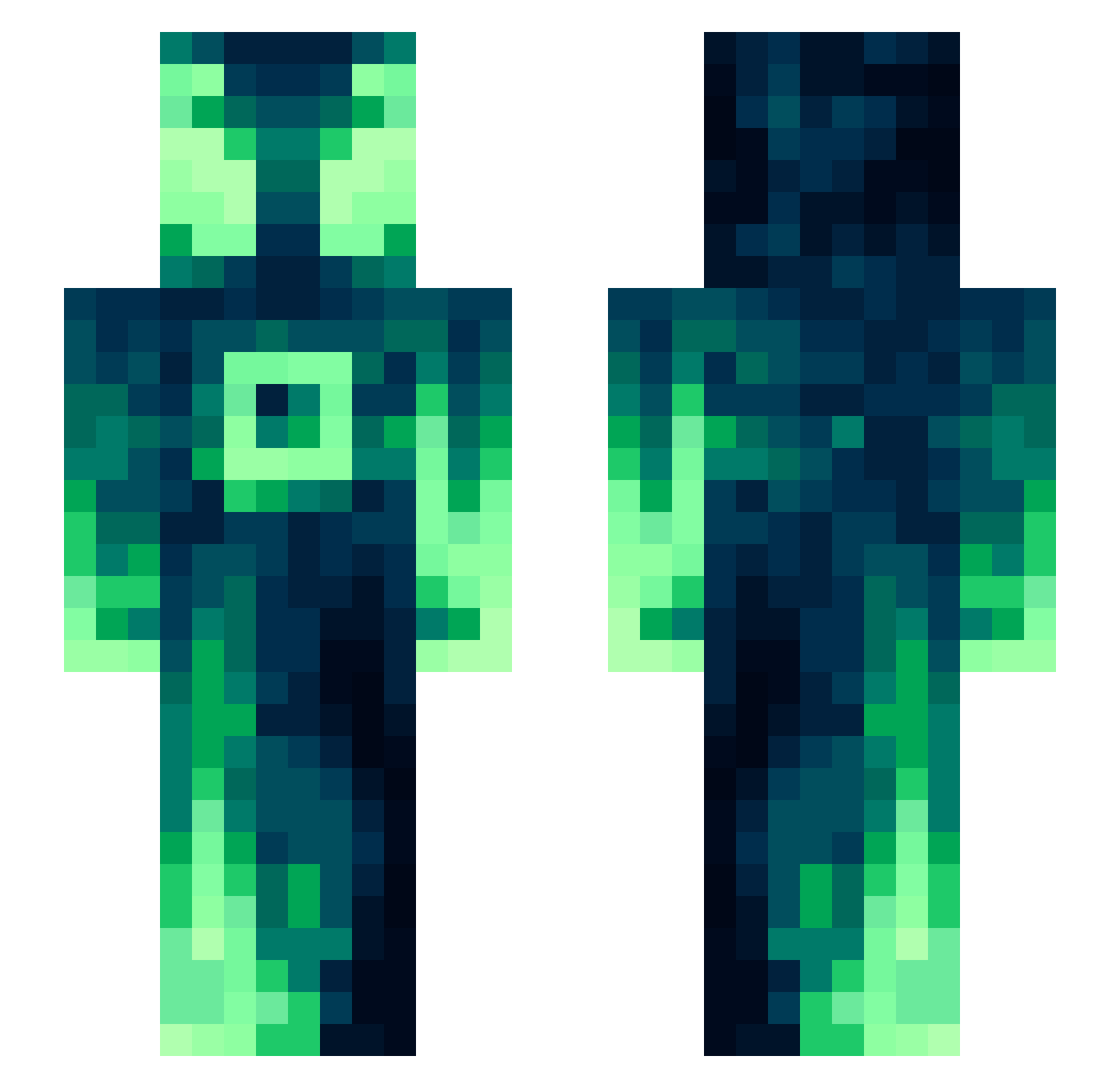 Dontrion Minecraft skin, front and back view