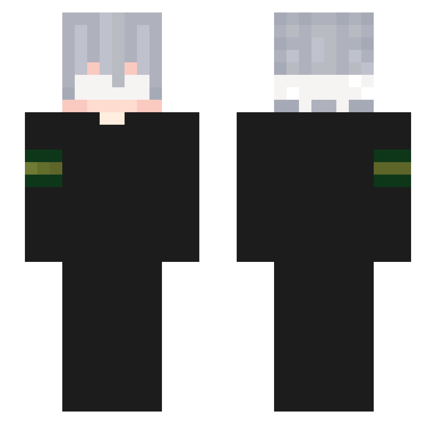 Procrastinava Minecraft skin, front and back view