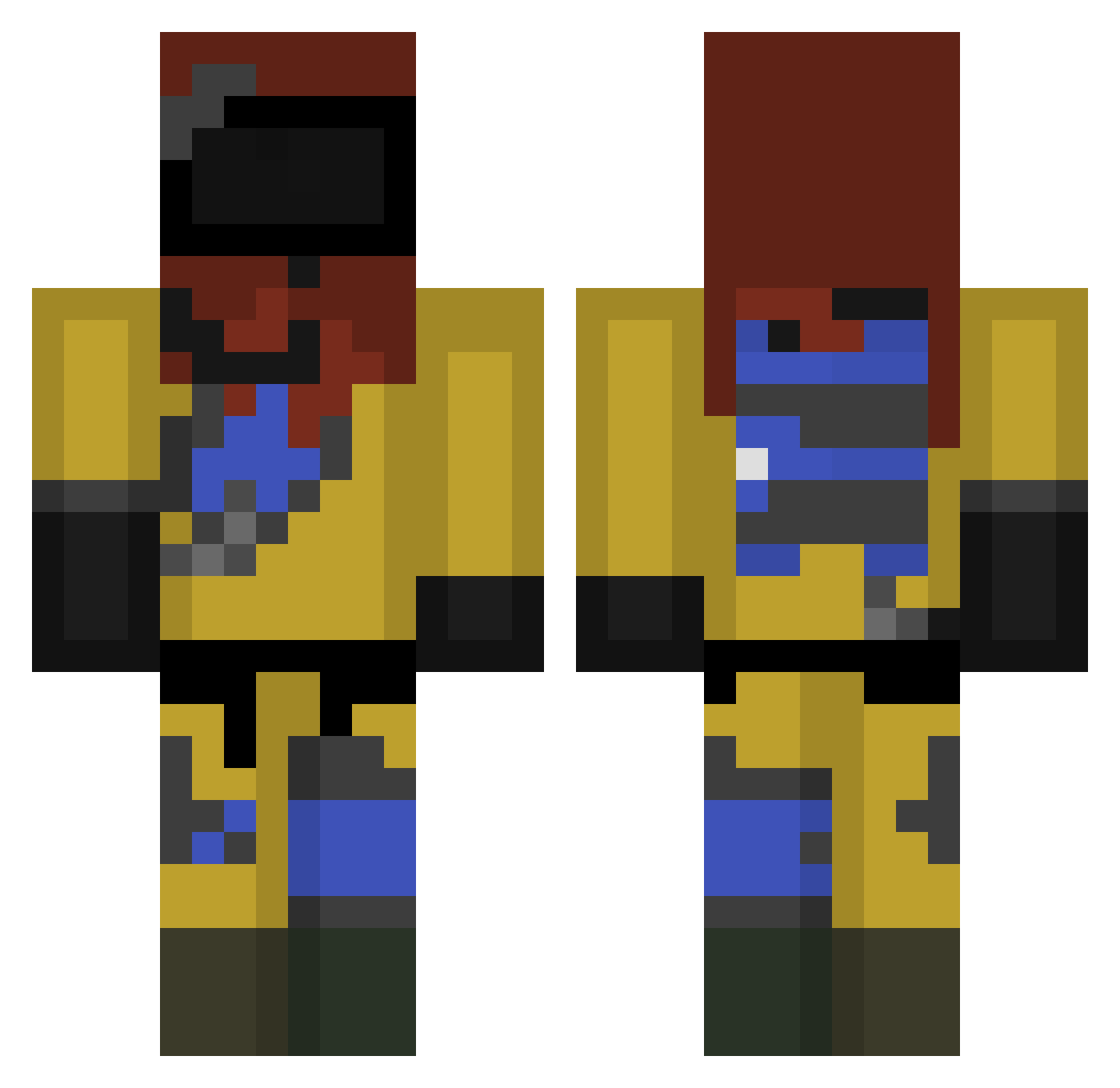 wolfattack33 Minecraft skin, front and back view