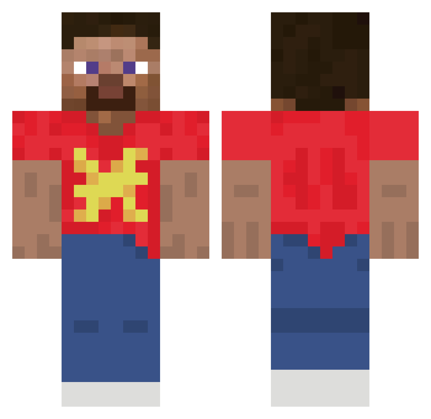 a3bc Minecraft skin, front and back view