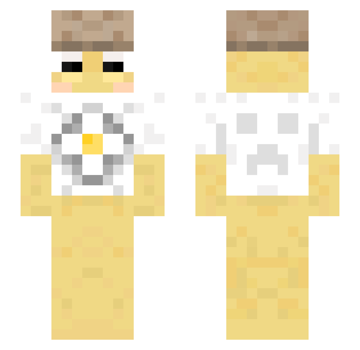 JustNum Minecraft skin, front and back view