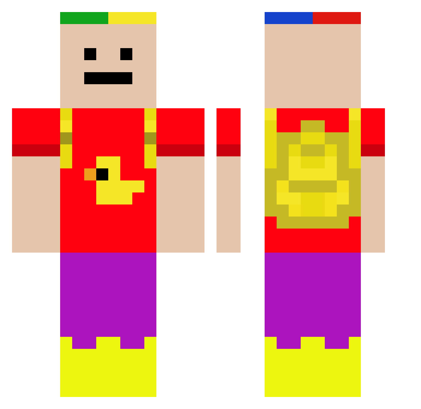 Janey Minecraft skin, front and back view