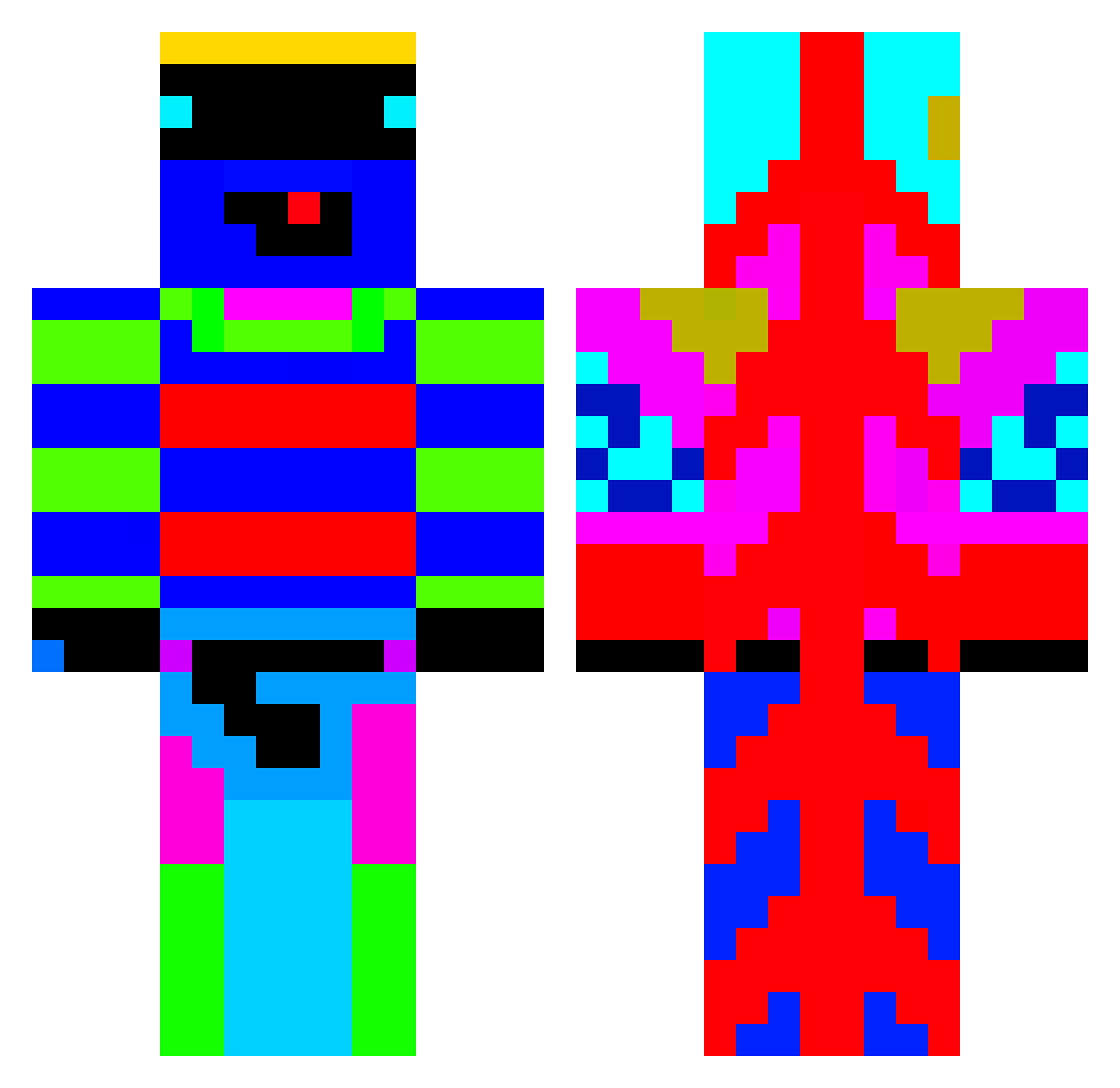 mongolabatterie Minecraft skin, front and back view