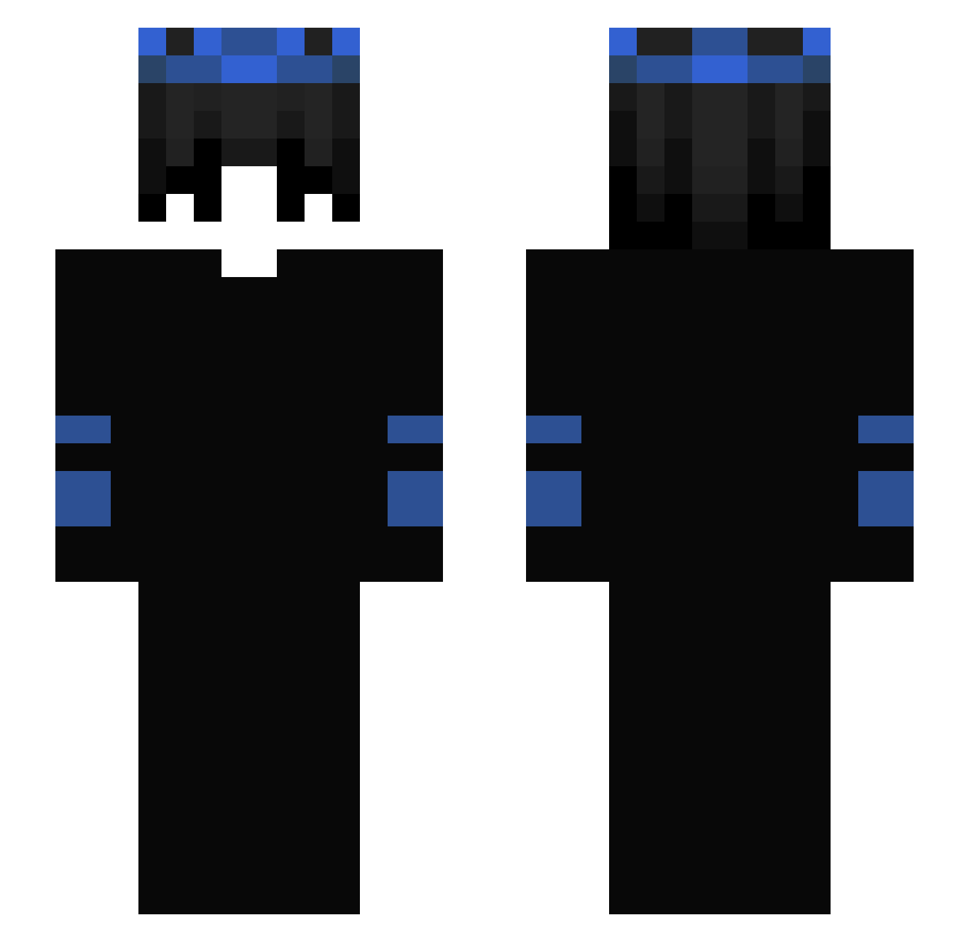 YTVeXoX Minecraft skin, front and back view