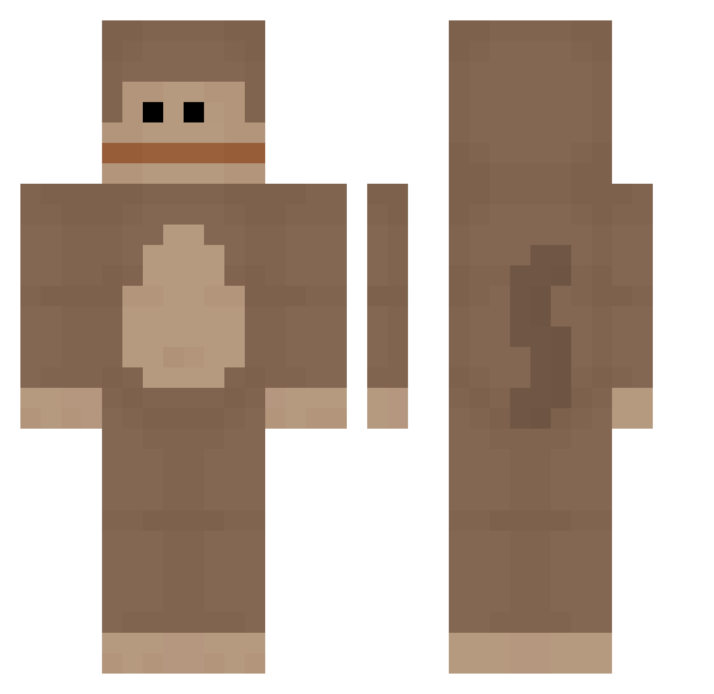 Saabaody Minecraft skin, front and back view