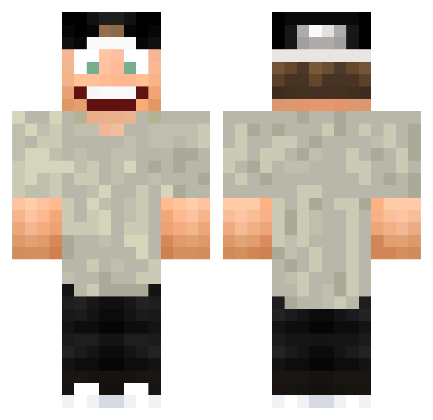 ShadowFuze Minecraft skin, front and back view