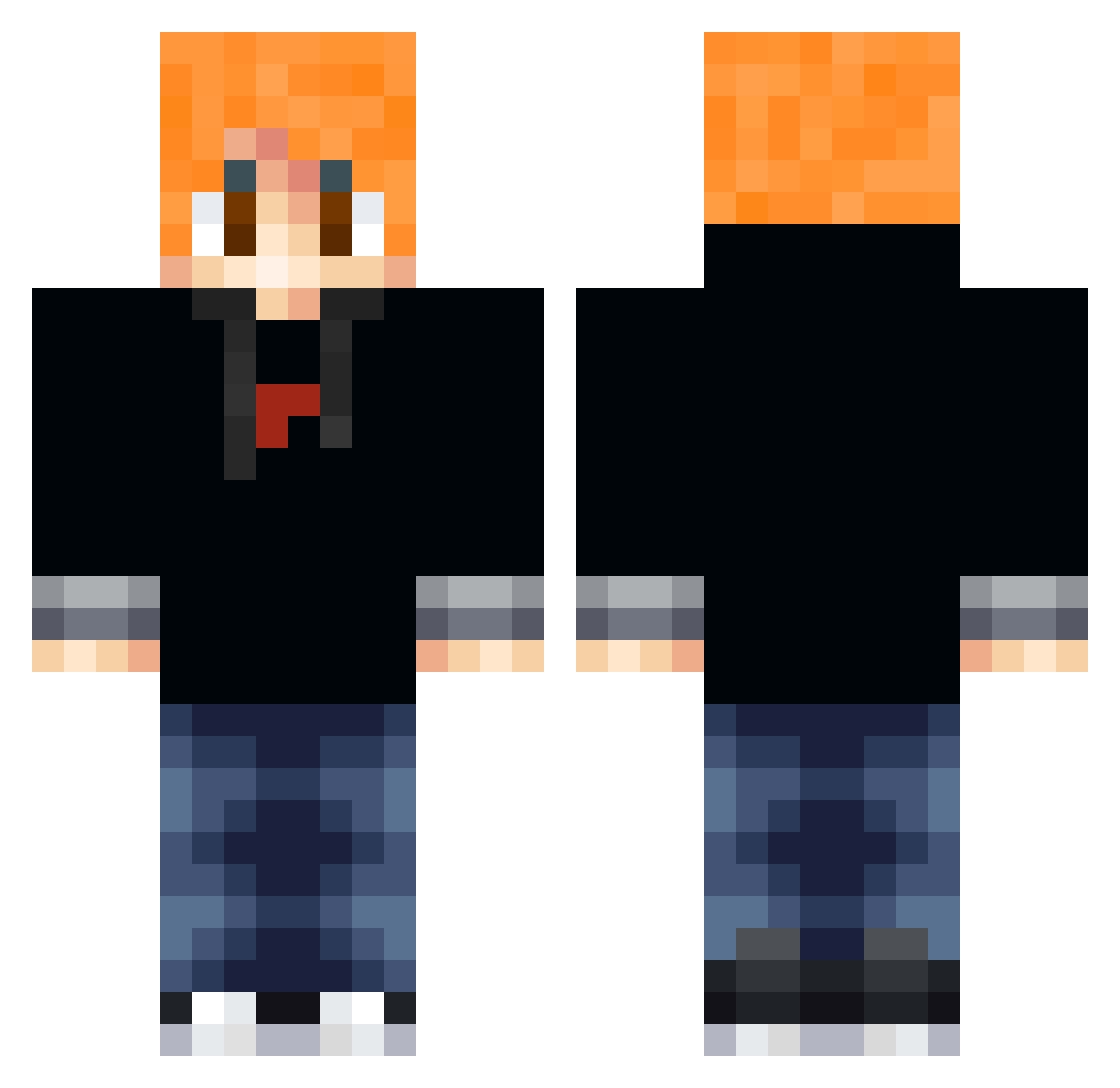 MONSTERDEJAVU Minecraft skin, front and back view