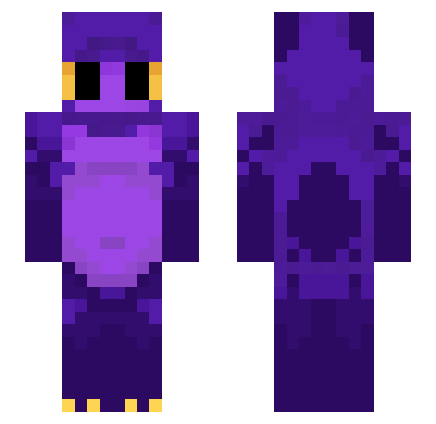 RoundCreature Minecraft skin, front and back view