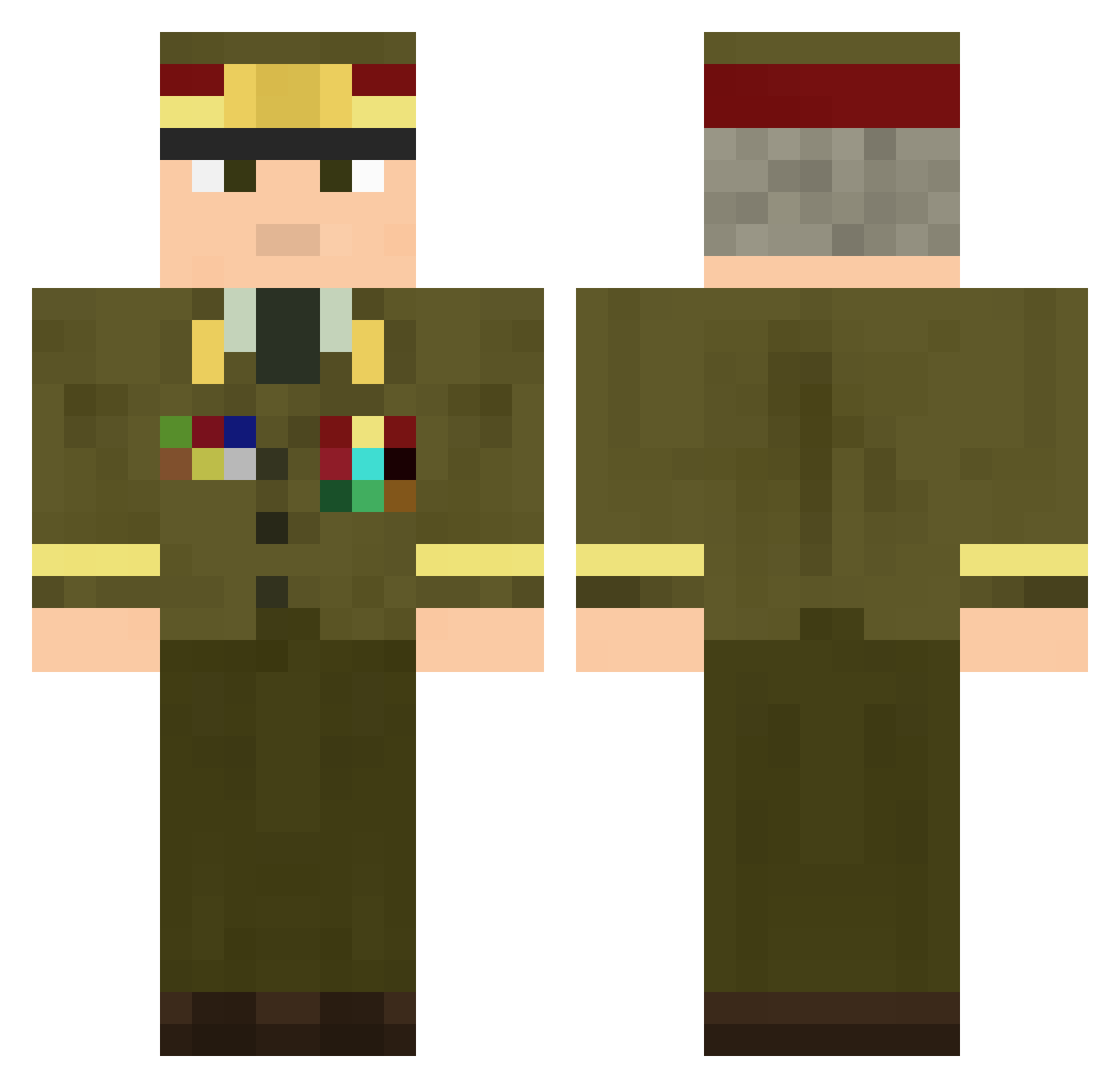 Aspirations Minecraft skin, front and back view
