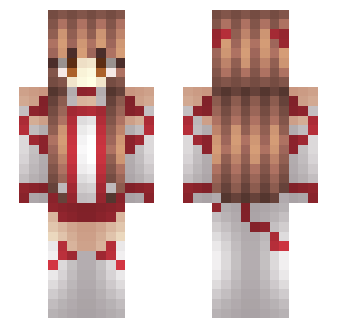 V3lerina Minecraft skin, front and back view