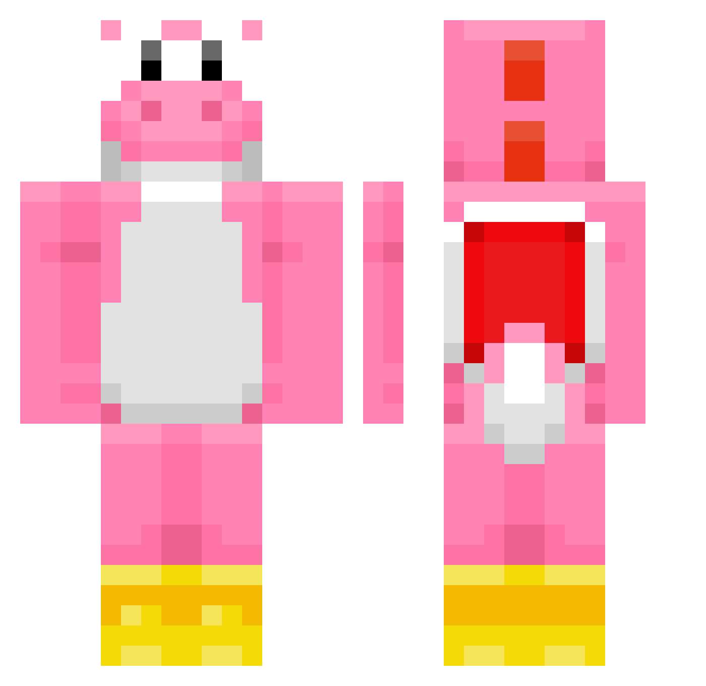 nJur Minecraft skin, front and back view