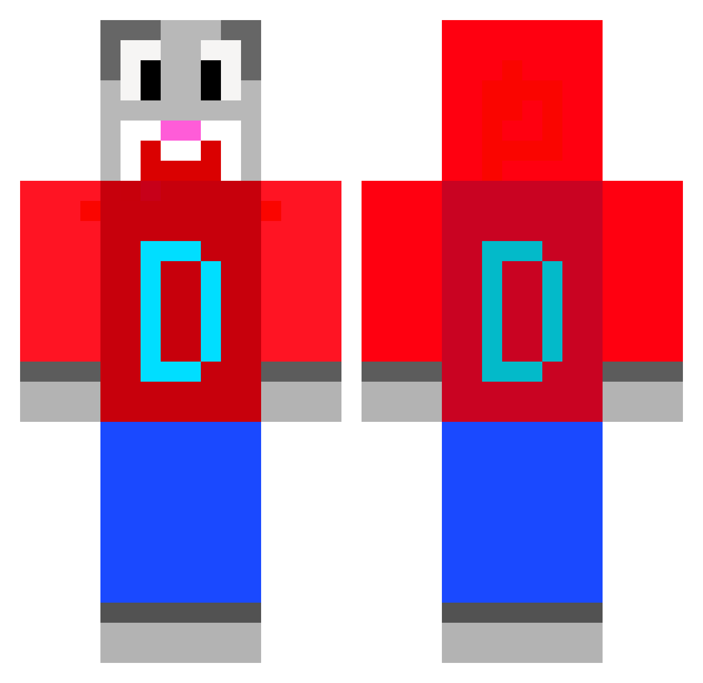 Waasif Minecraft skin, front and back view