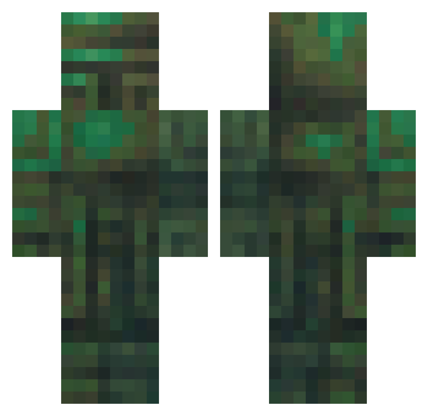 iSkyler Minecraft skin, front and back view