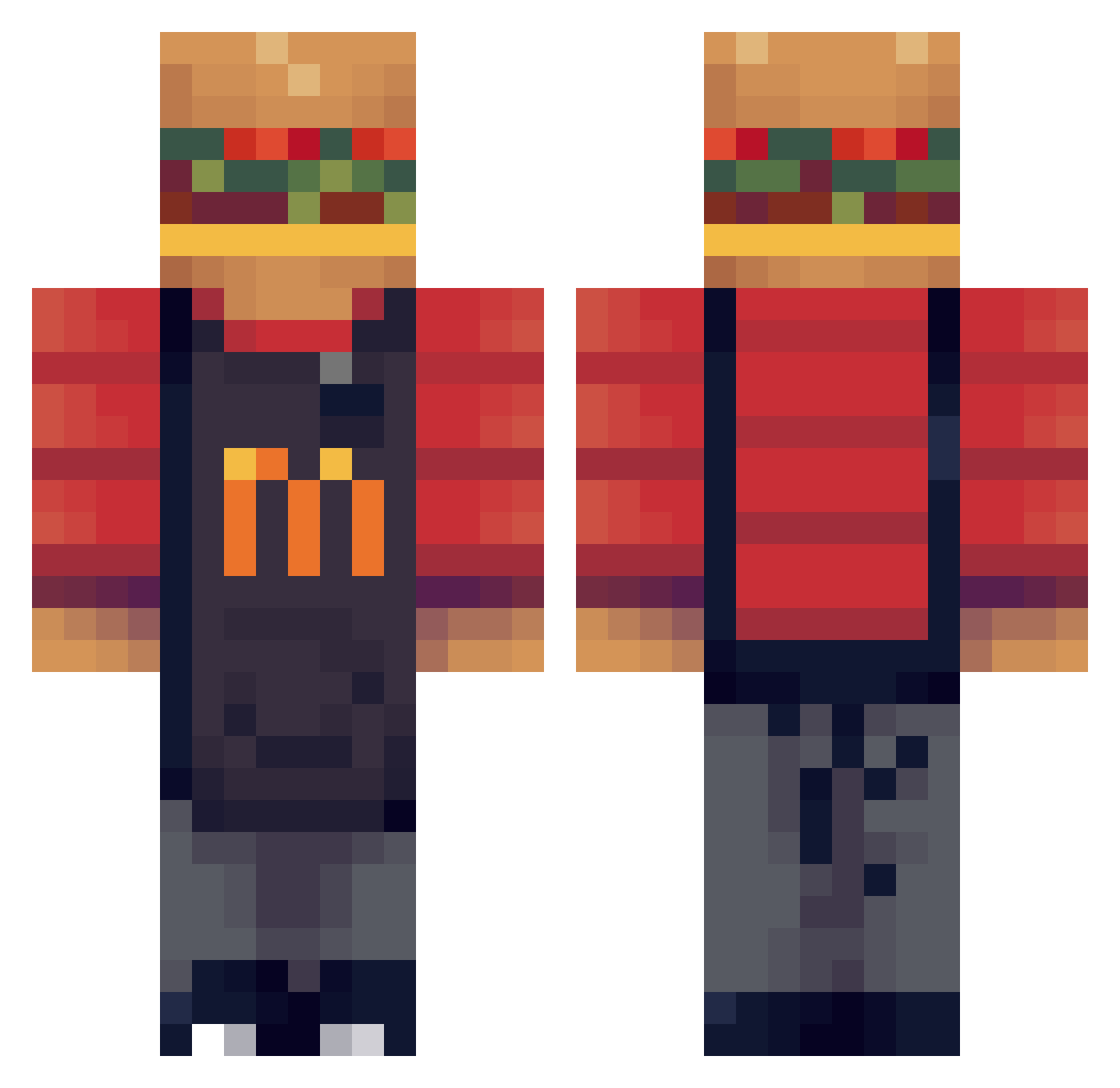 onehee521 Minecraft skin, front and back view