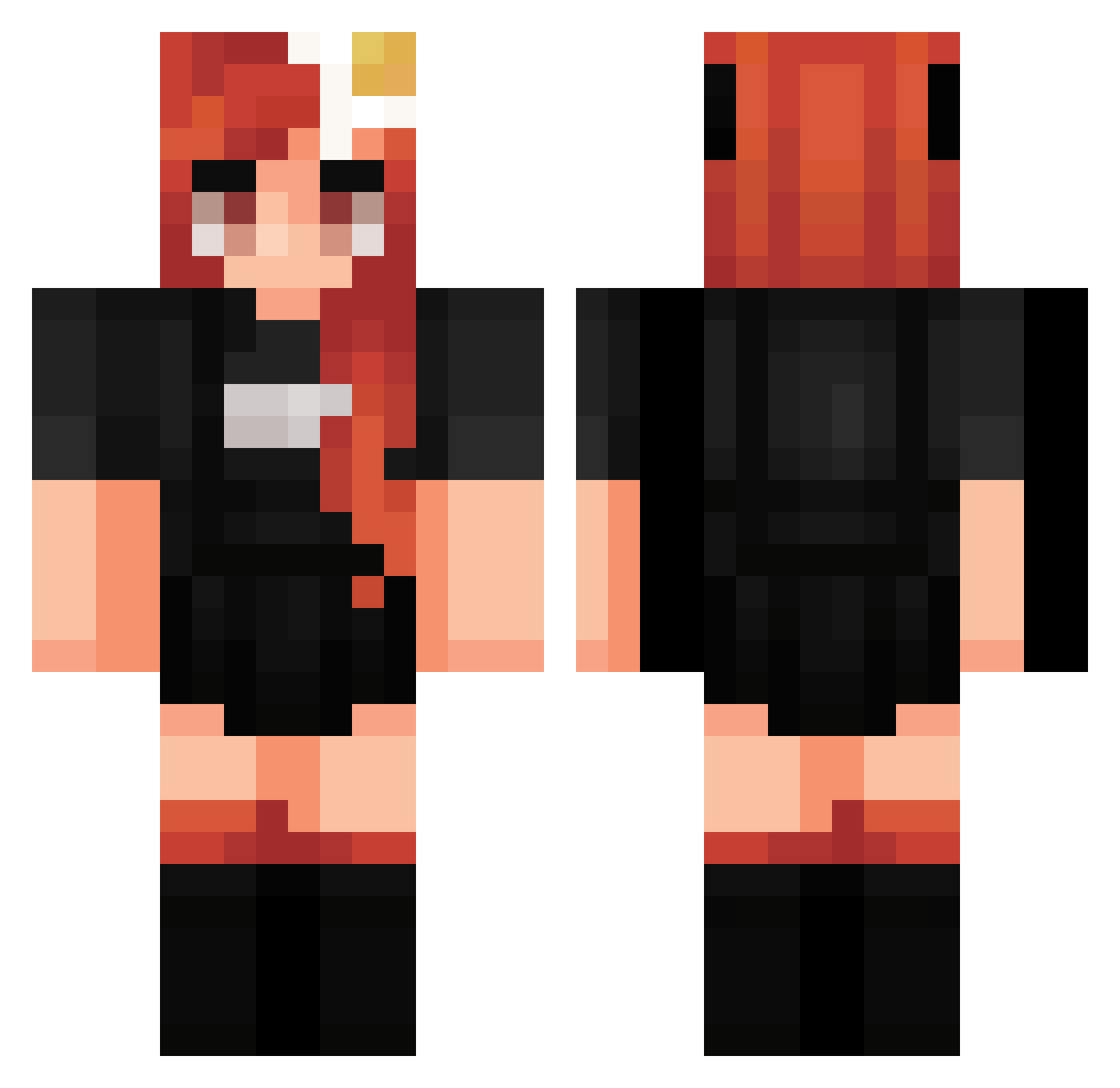 RealJewel Minecraft skin, front and back view