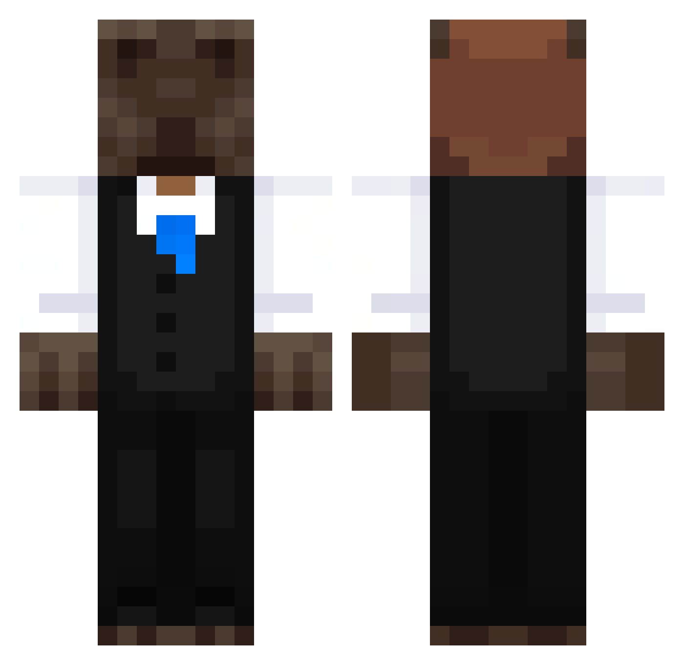 LeCarpincho Minecraft skin, front and back view