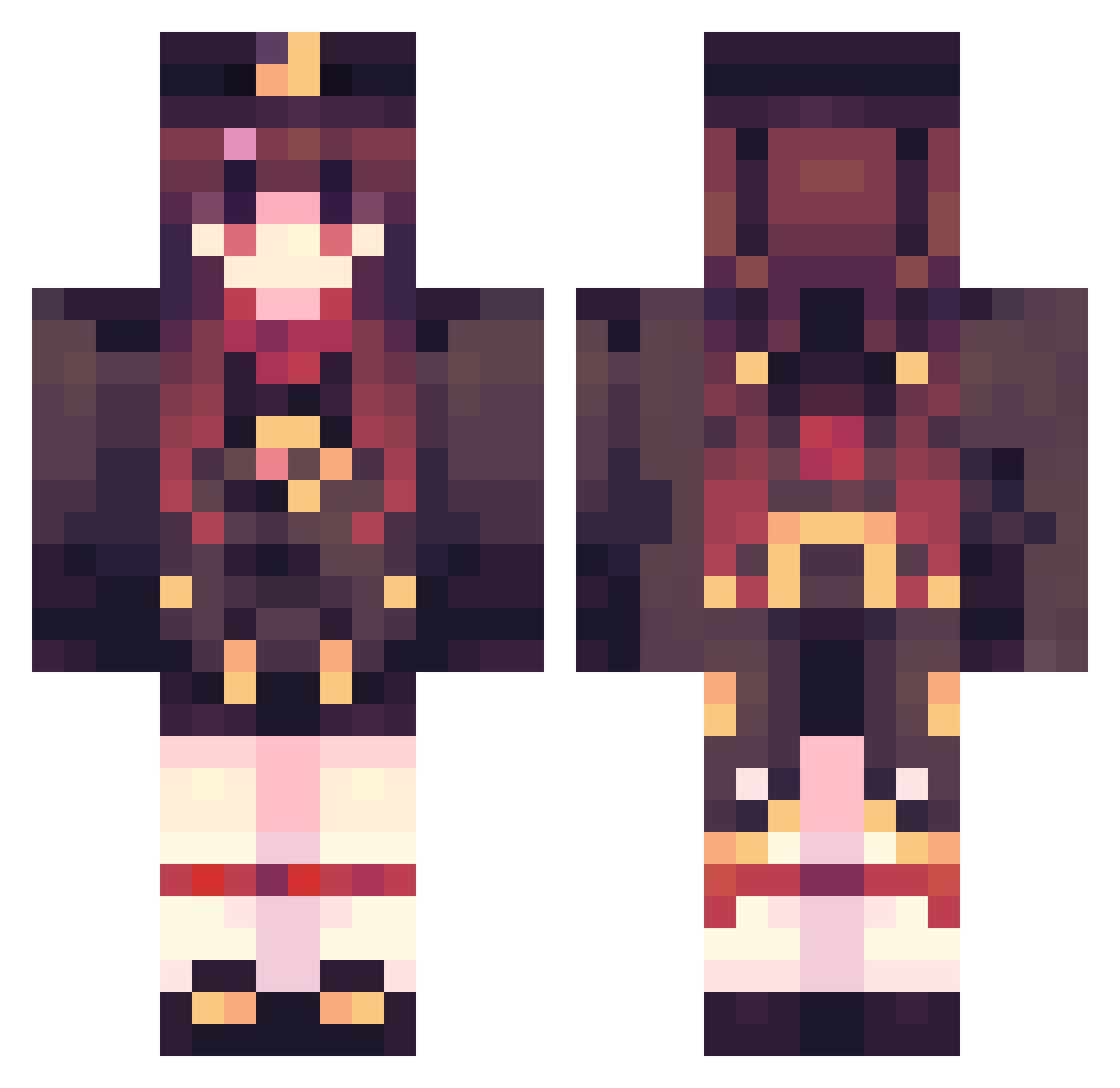 Rarmetenpst Minecraft skin, front and back view