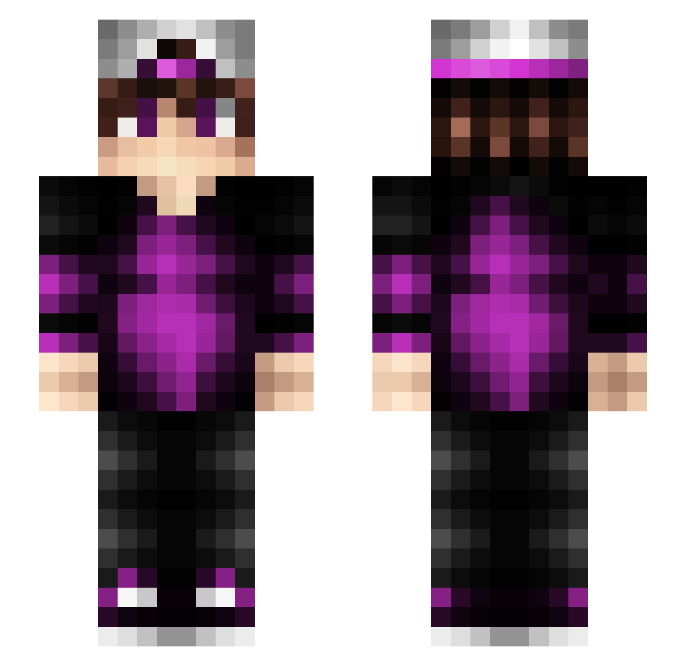 xRyanVIP Minecraft skin, front and back view