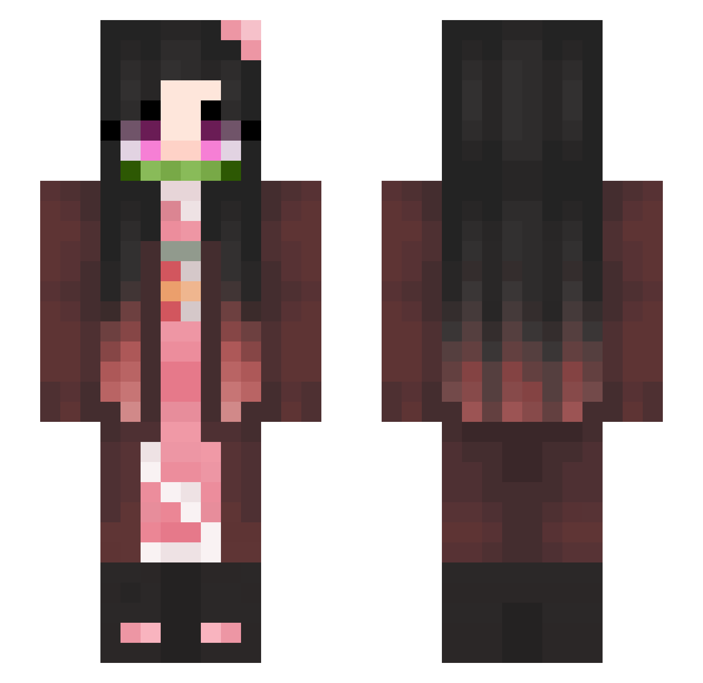 xMrAPPLEMELONx Minecraft skin, front and back view