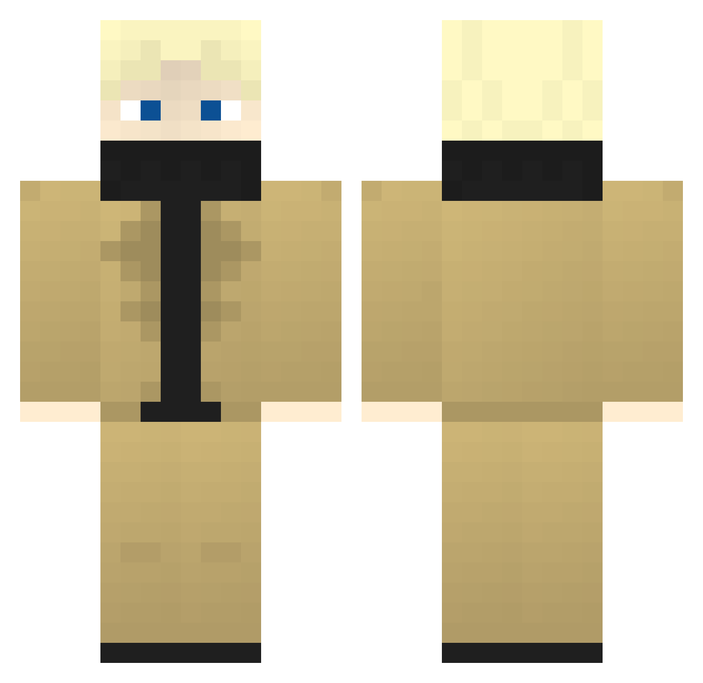 ThermalSystems Minecraft skin, front and back view