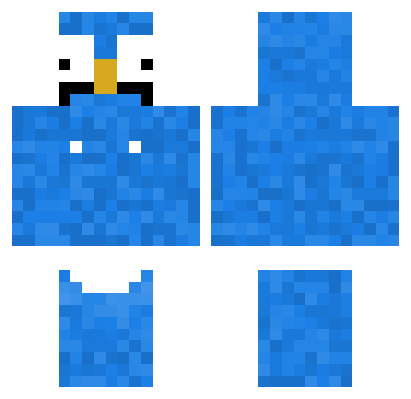 iCrxstii Minecraft skin, front and back view
