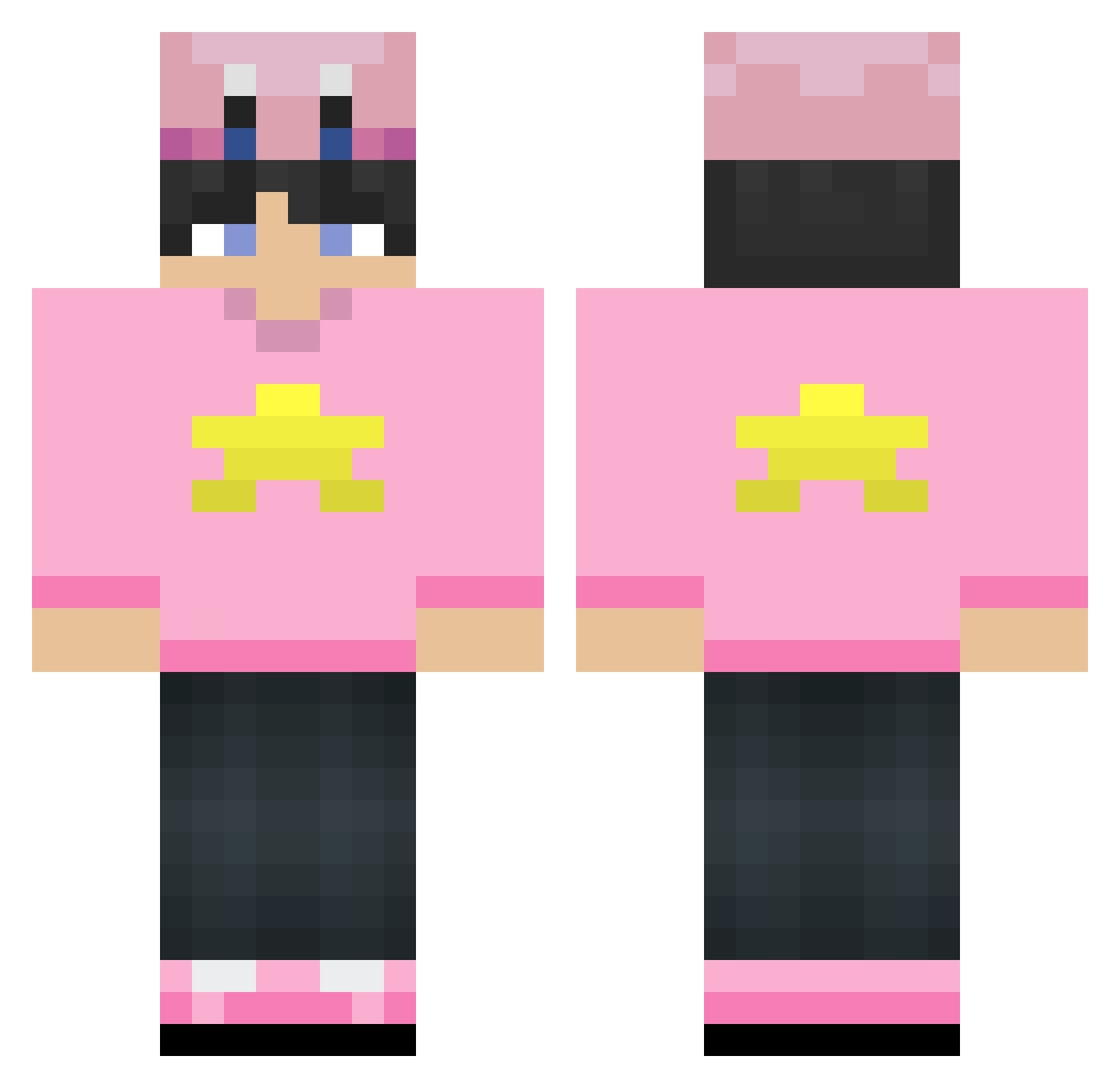 straaightFR Minecraft skin, front and back view