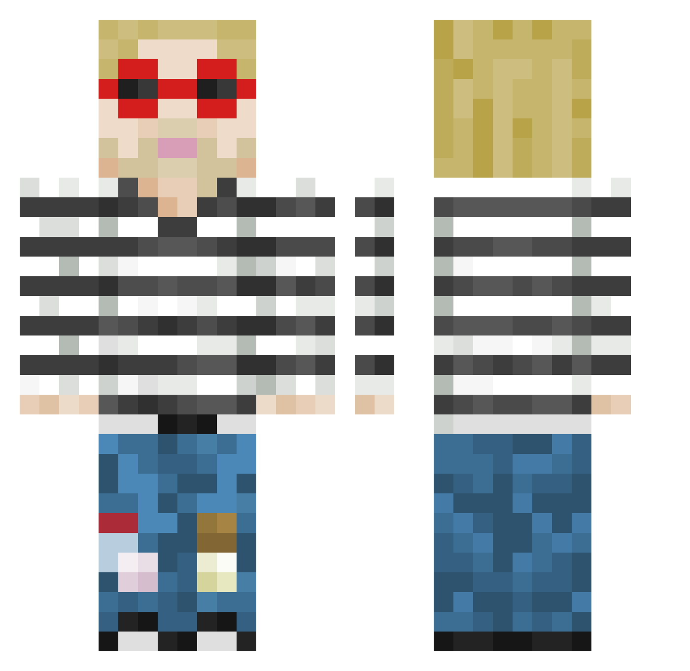 BazinakJones Minecraft skin, front and back view