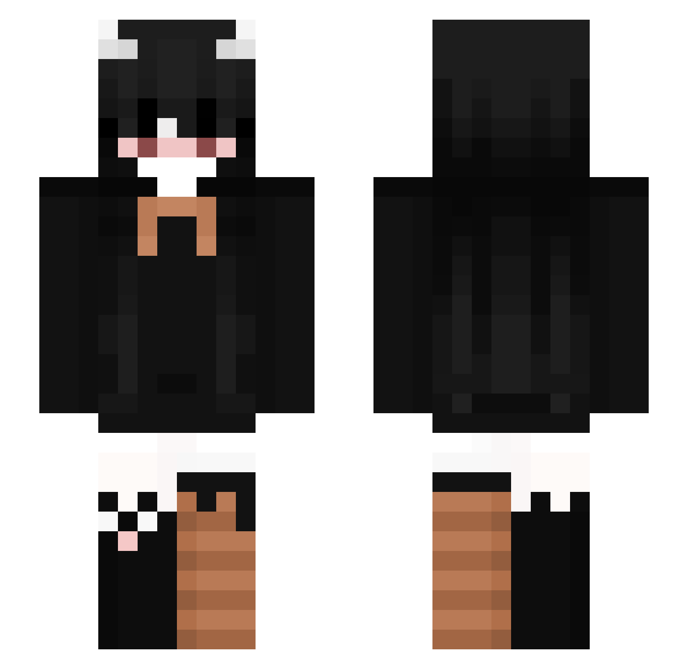 yms Minecraft skin, front and back view