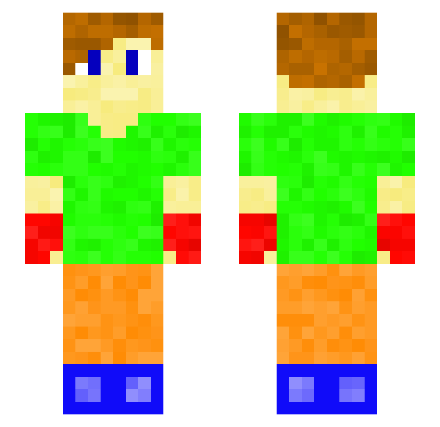 CrazyDavePVP Minecraft skin, front and back view
