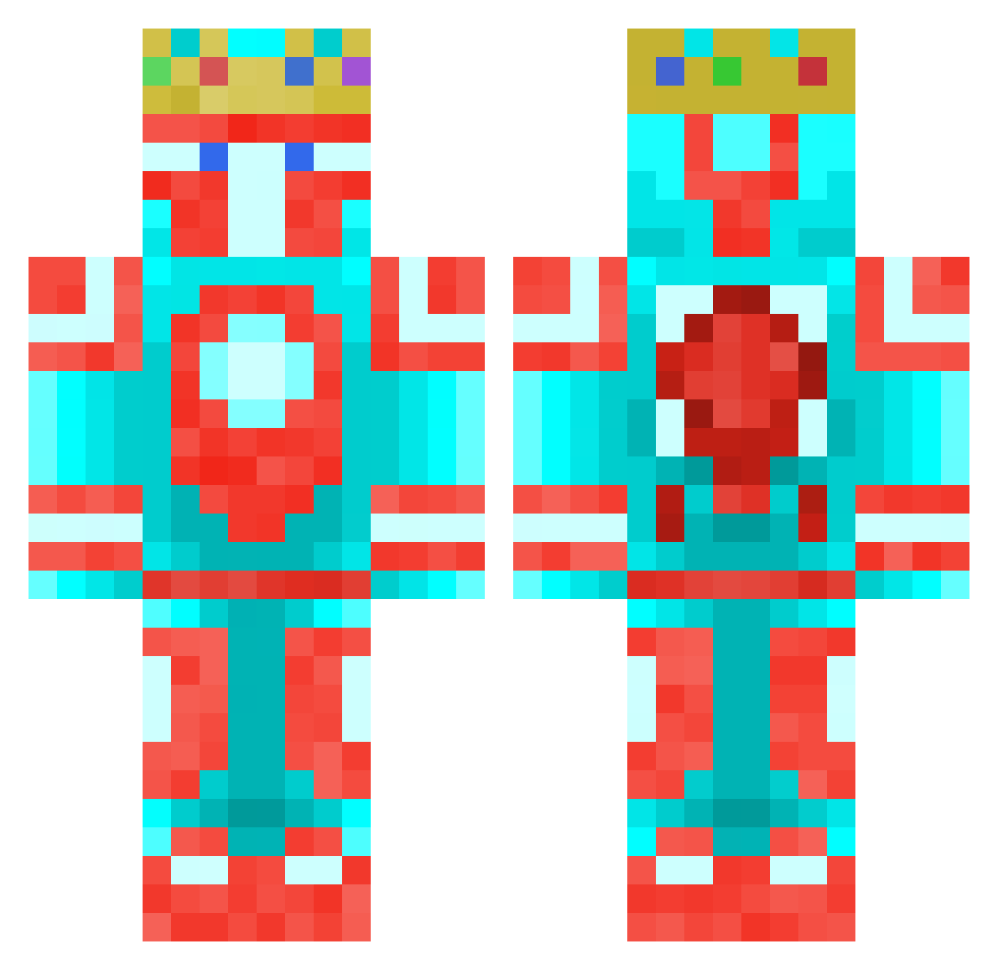 RizzMC Minecraft skin, front and back view