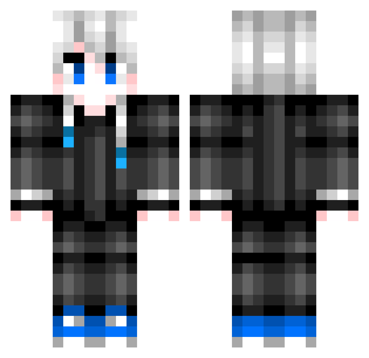 SupaphaCom Minecraft skin, front and back view