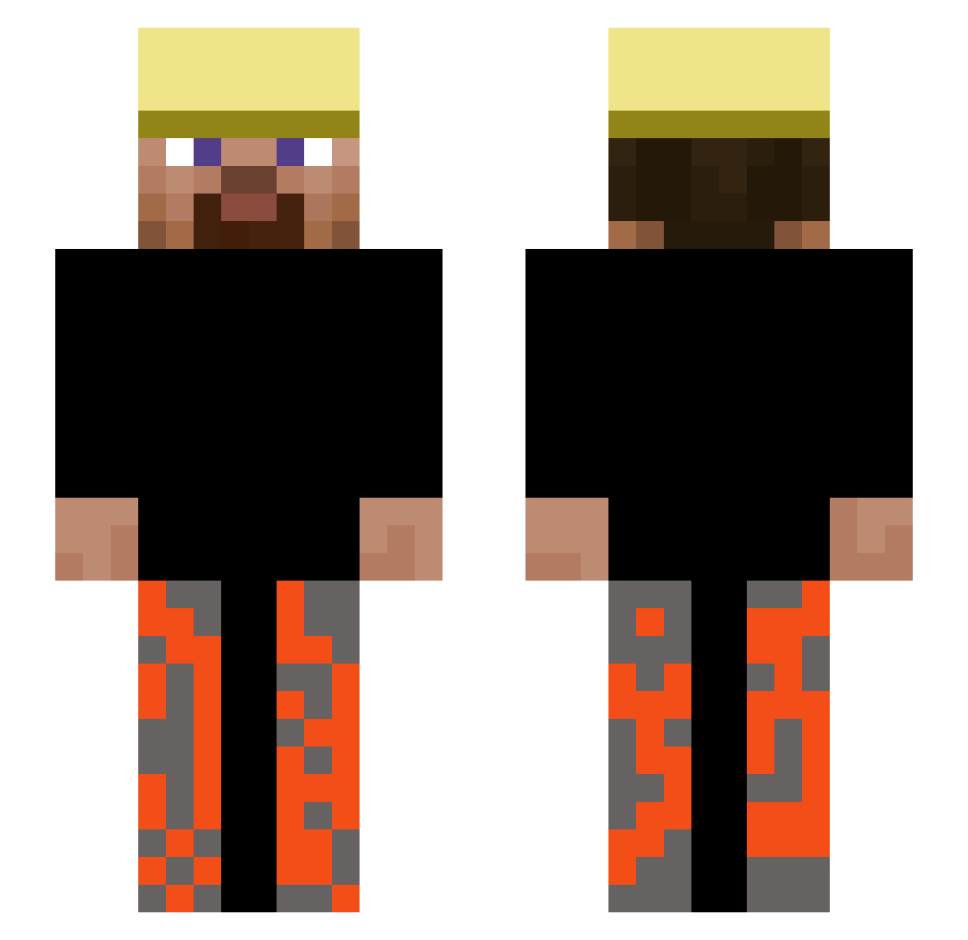 ernizx Minecraft skin, front and back view
