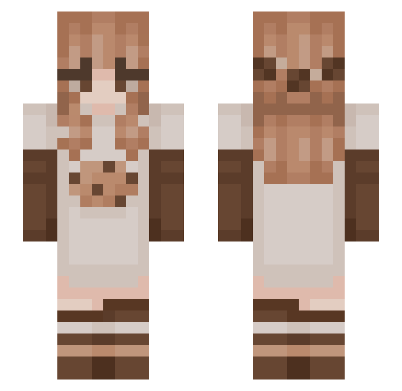 Akisako Minecraft skin, front and back view