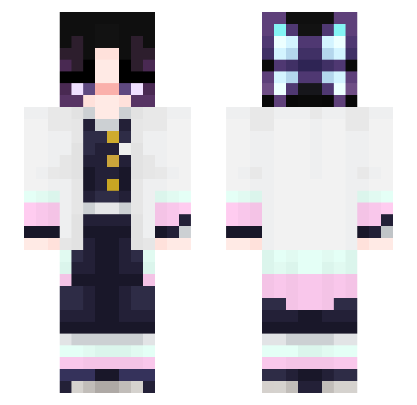 Belsericn Minecraft skin, front and back view