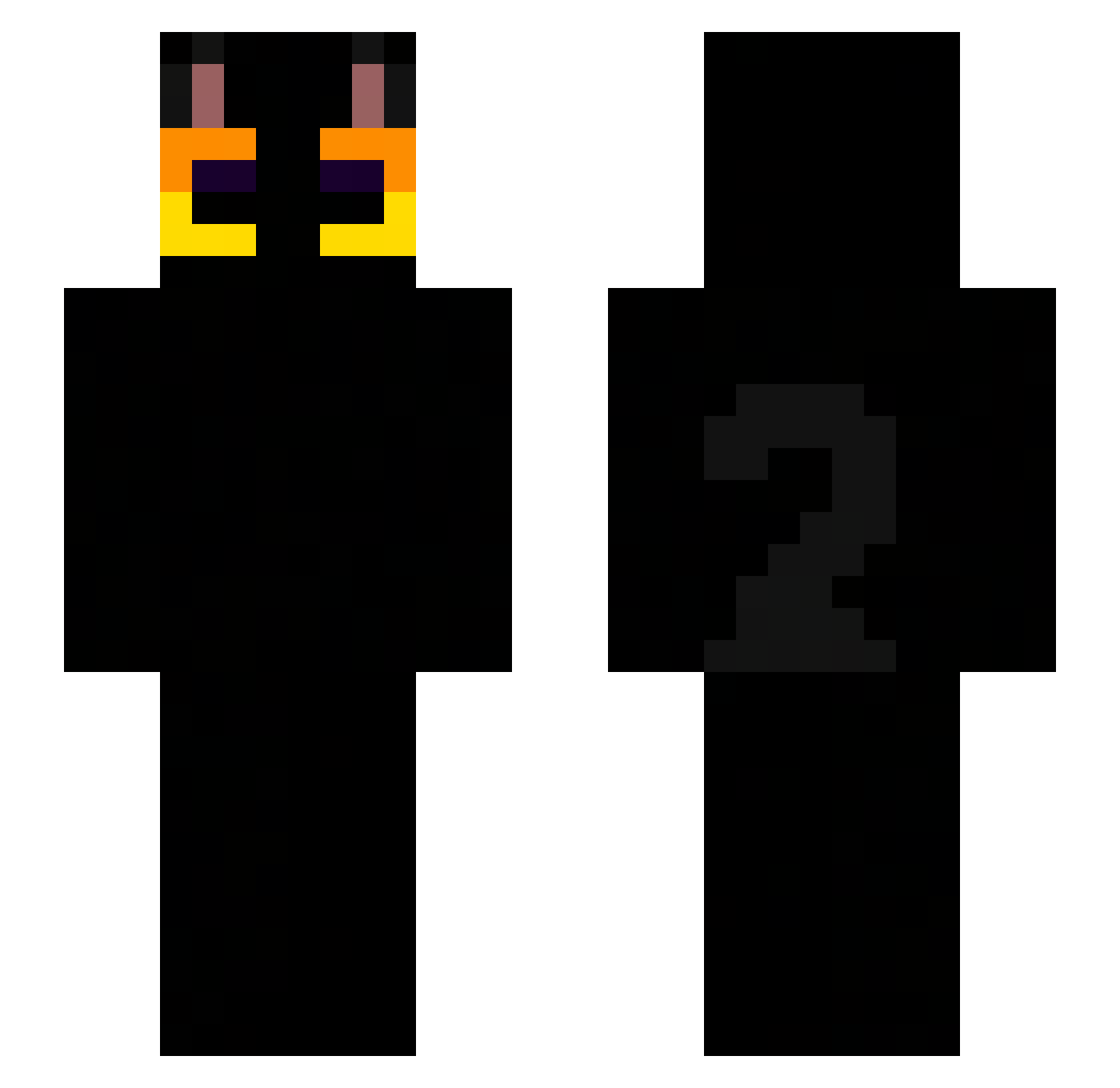 Tatertot666 Minecraft skin, front and back view