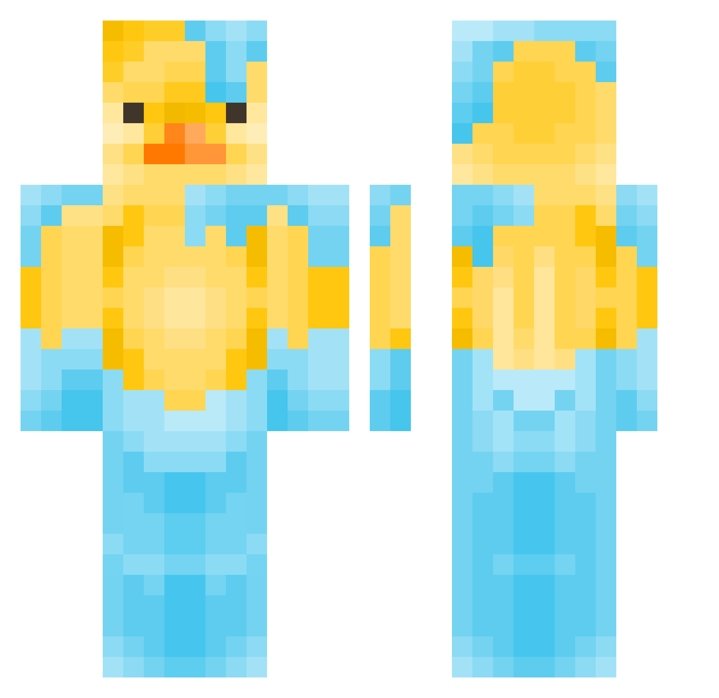 quakechampions Minecraft skin, front and back view