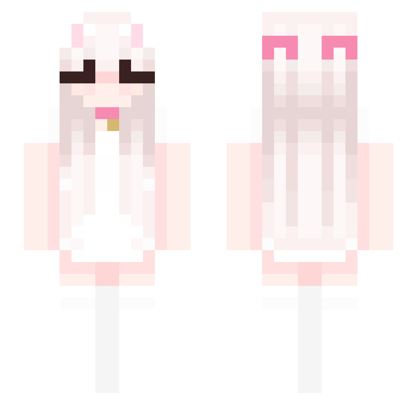 Qaffy Minecraft skin, front and back view