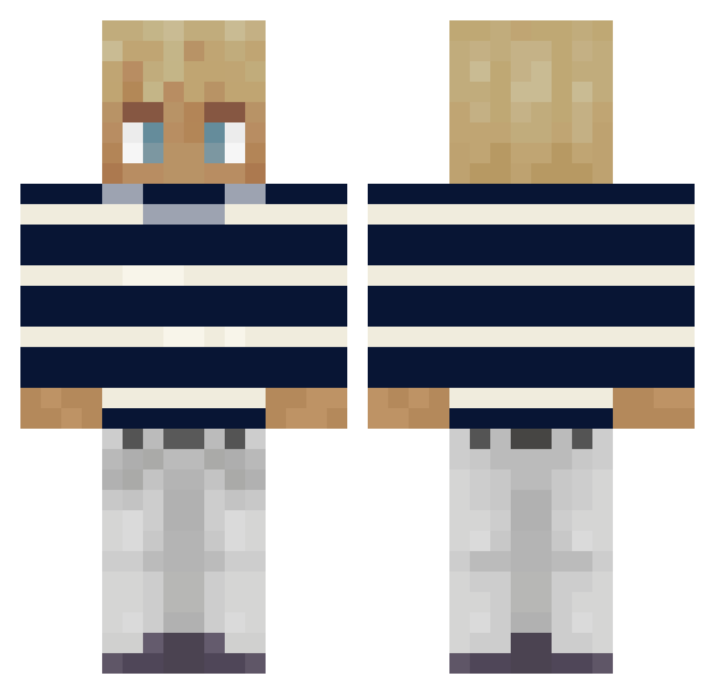 Da2m1an Minecraft skin, front and back view