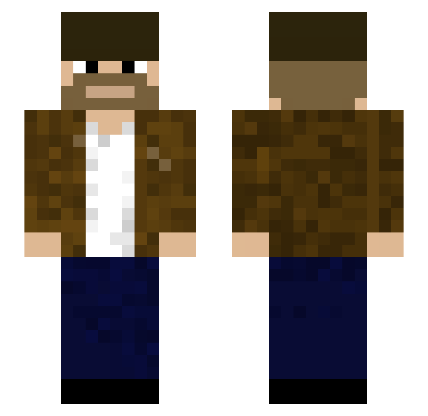 portending Minecraft skin, front and back view