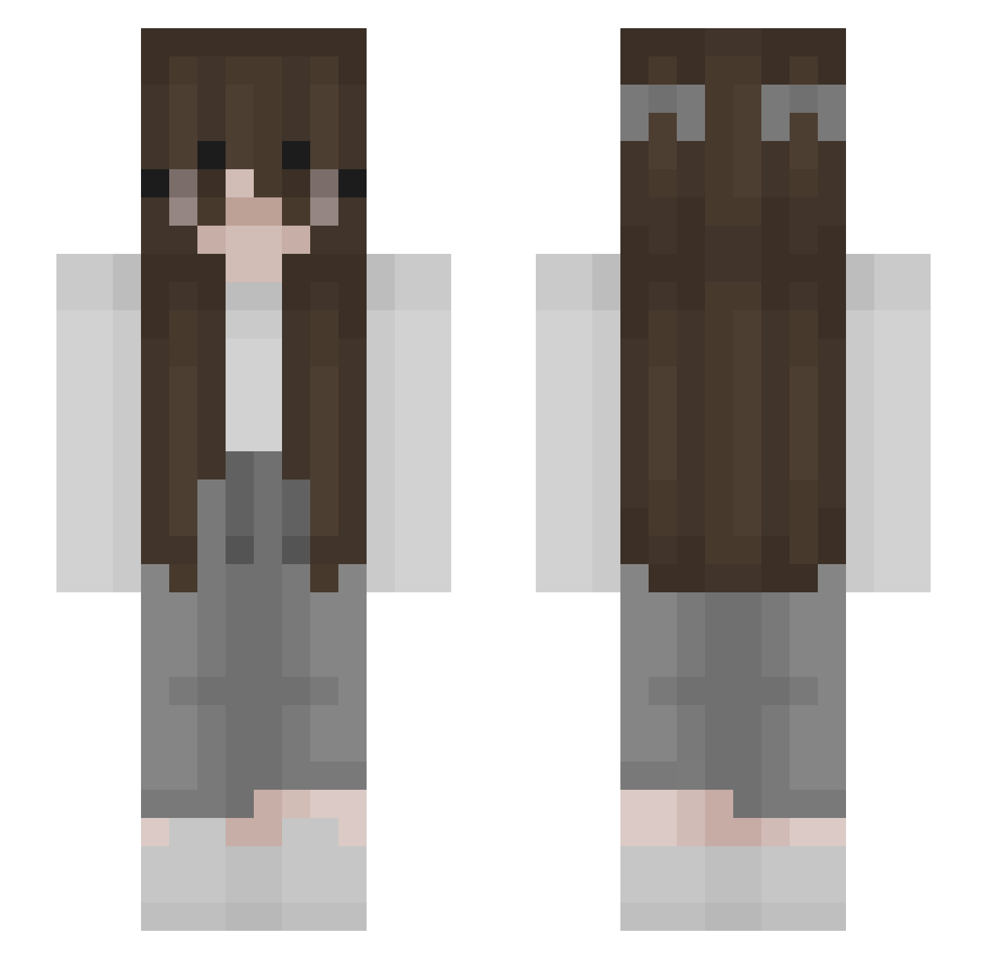 Undutiful Minecraft skin, front and back view