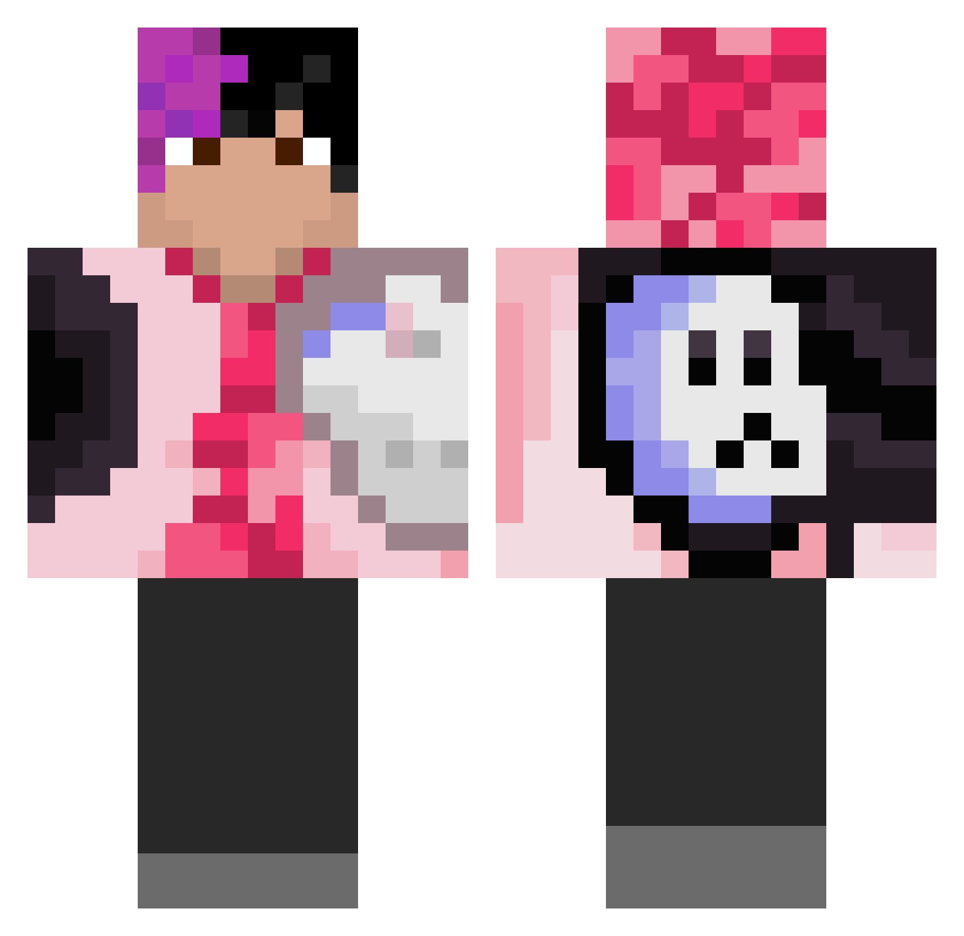 SKITTLES101HERO Minecraft skin, front and back view