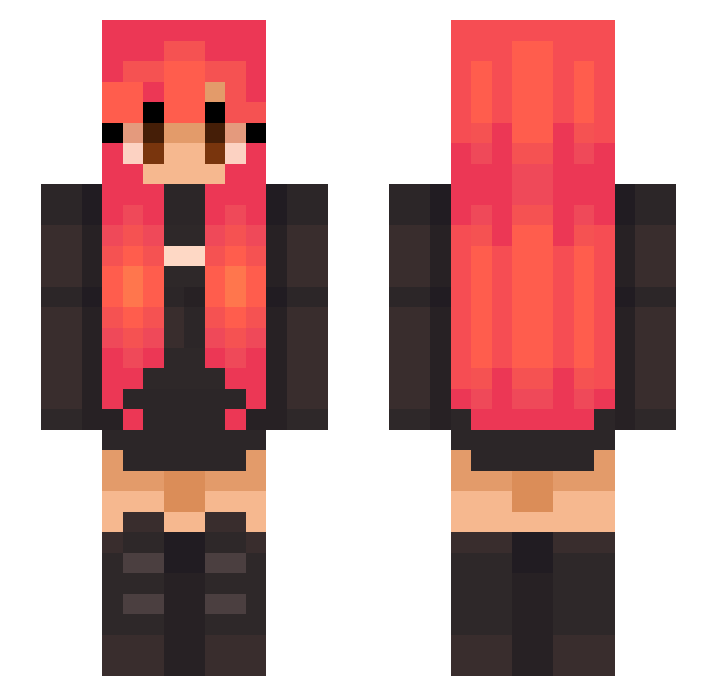 terruu Minecraft skin, front and back view