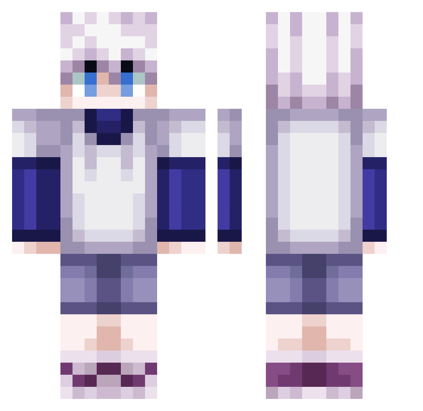 Saiobing Minecraft skin, front and back view